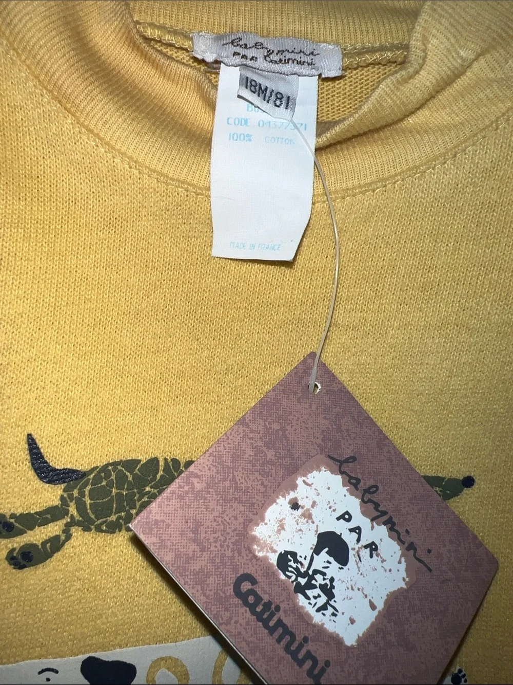 Vintage Baby Catimini Mustard Yellow Top And Olive Green Cargo Pants
